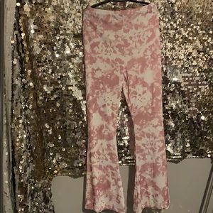 Pretty Little Thing Pink Flared Tie Dye Pants